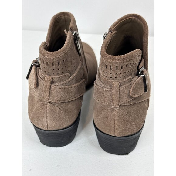 Vince Camuto Brown Suede Ankle Boots Womens 8.5 Leather Booties with Buckle - Picture 2 of 11